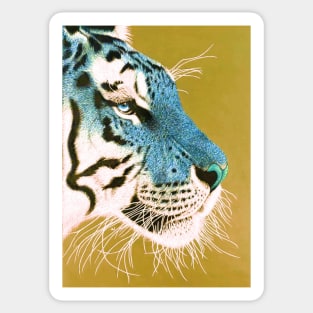 Cerulean blue and white siberian tiger Sticker